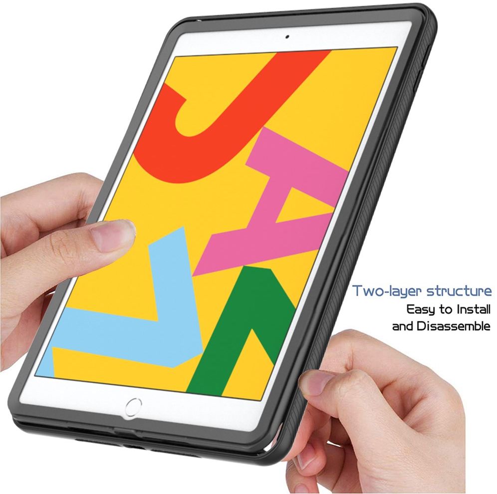 iPad 10.2 (2019/2020/2021) Hoes Volledig Schokbestendig Cover Zwart afbeelding 5
