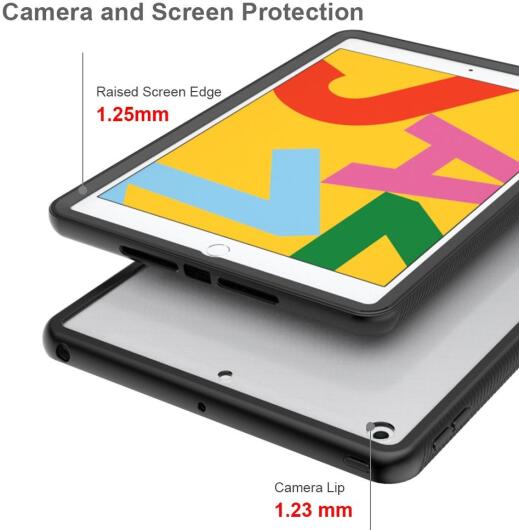 iPad 10.2 (2019/2020/2021) Hoes Volledig Schokbestendig Cover Zwart afbeelding 3