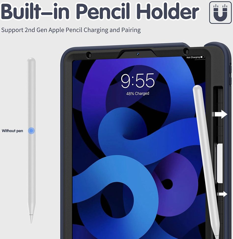 Apple iPad Air (2020/2022) / Pro 11 Hybride Hoesje Handriem Blauw afbeelding 15