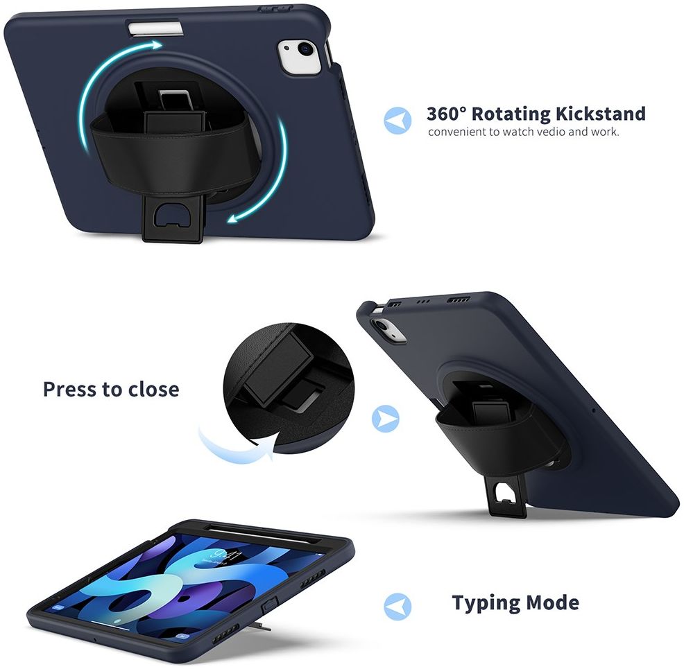 Apple iPad Air (2020/2022) / Pro 11 Hybride Hoesje Handriem Blauw afbeelding 20