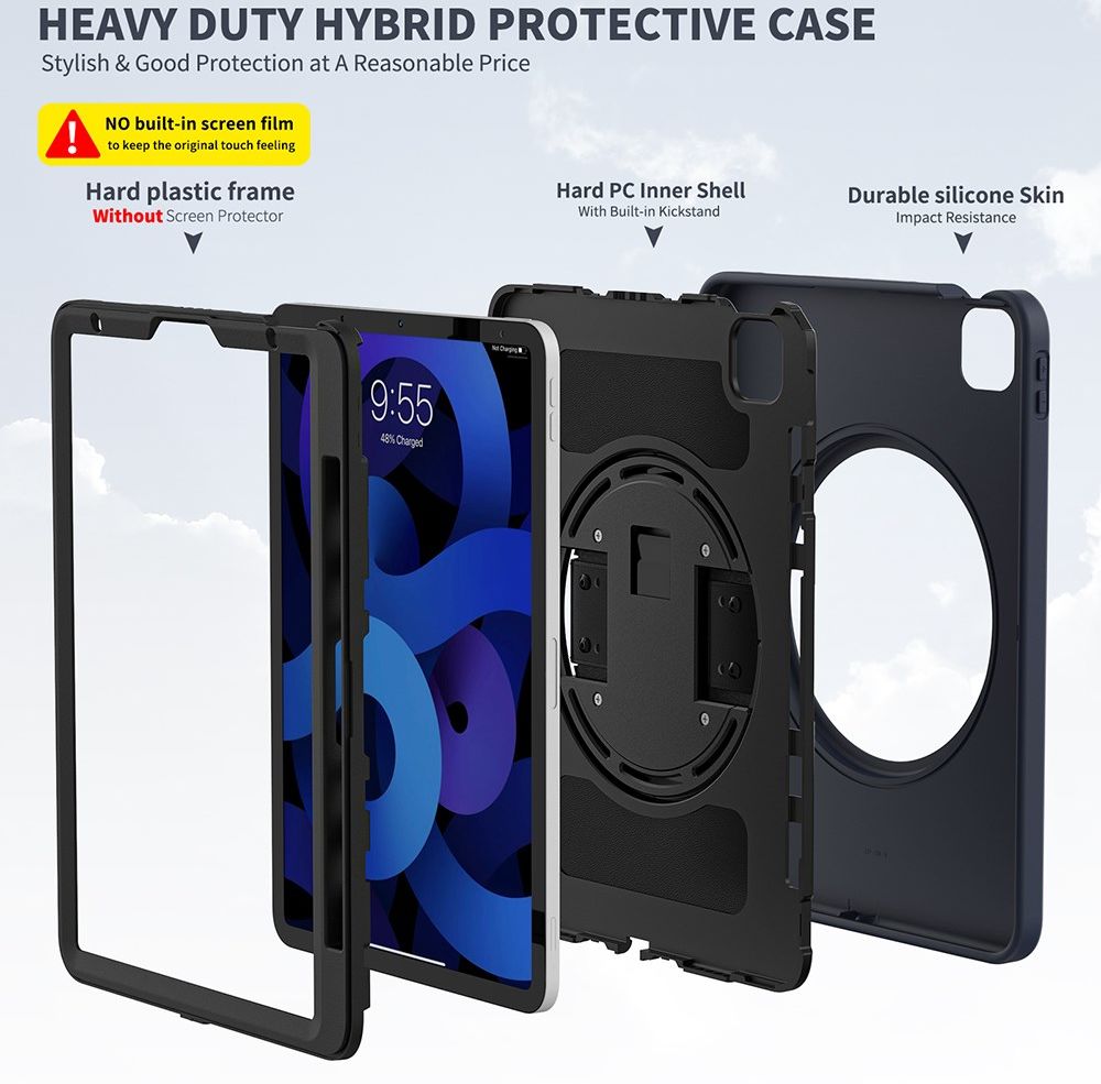 Apple iPad Air (2020/2022) / Pro 11 Hybride Hoesje Handriem Blauw afbeelding 21