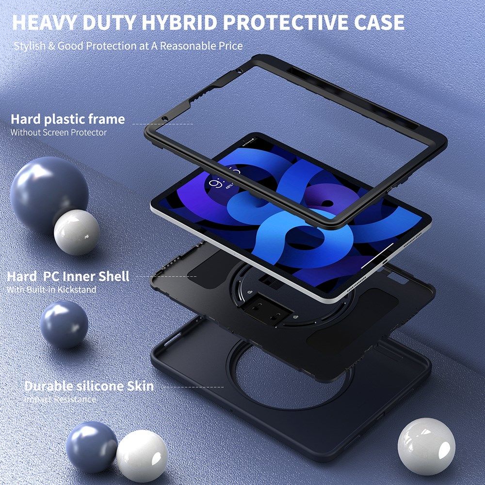 Apple iPad Air (2020/2022) / Pro 11 Hybride Hoesje Handriem Blauw afbeelding 22
