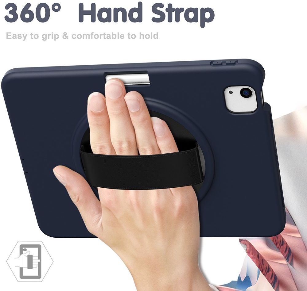 Apple iPad Air (2020/2022) / Pro 11 Hybride Hoesje Handriem Blauw afbeelding 10