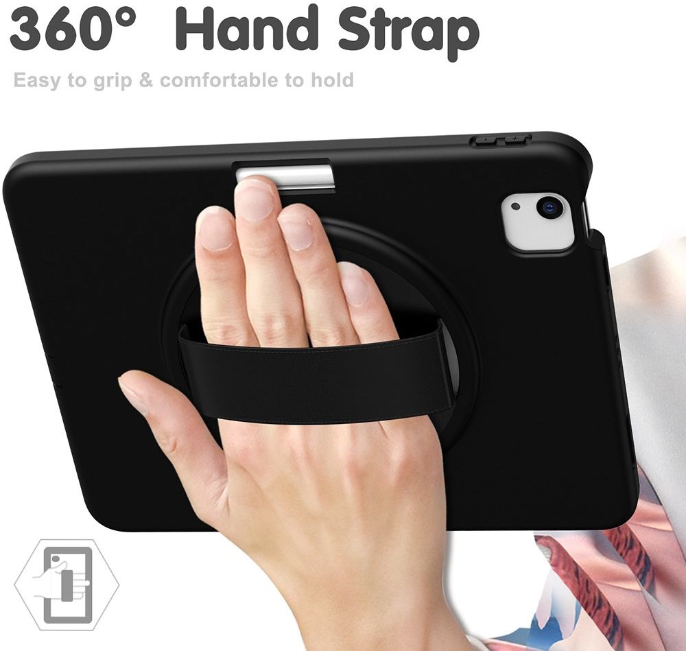 Apple iPad Air (2020/2022) / Pro 11 Hybride Hoesje Handriem Zwart afbeelding 10