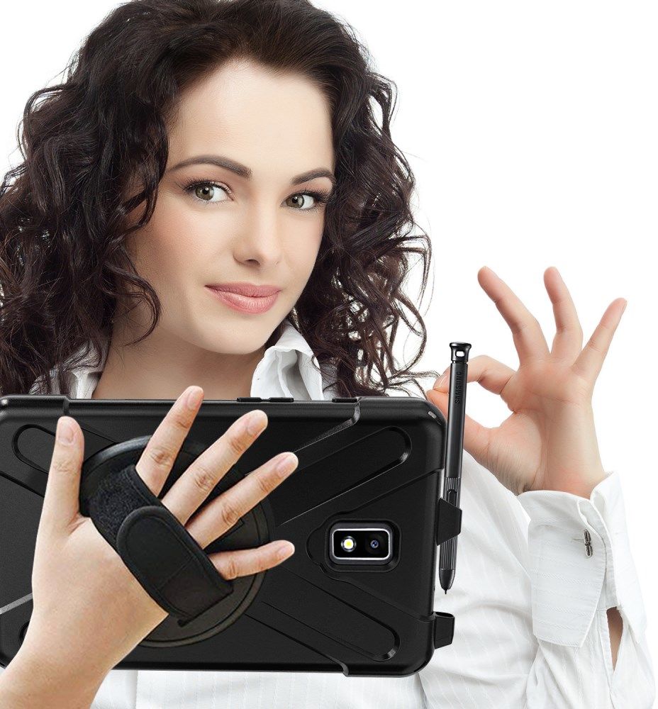 Samsung Galaxy Tab Active 2 Hybride Hoesje met Handriem Zwart afbeelding 10