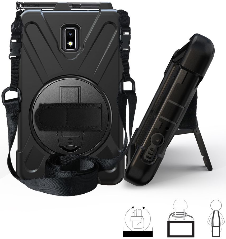 Samsung Galaxy Tab Active 2 Hybride Hoesje met Handriem Zwart afbeelding 5