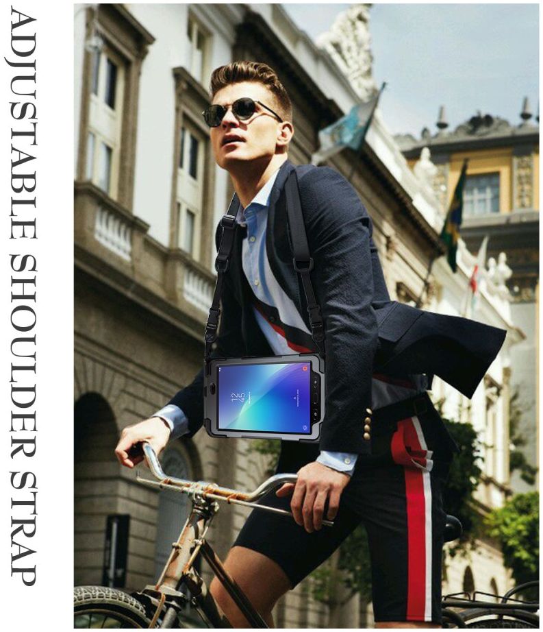 Samsung Galaxy Tab Active 2 Hybride Hoesje met Handriem Zwart afbeelding 9