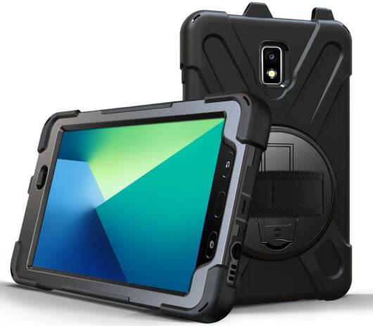 Samsung Galaxy Tab Active 2 Hybride Hoesje met Handriem Zwart afbeelding 15