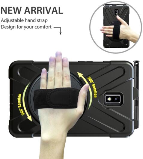 Samsung Galaxy Tab Active 2 Hybride Hoesje met Handriem Zwart afbeelding 18