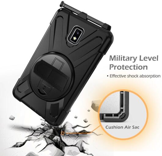 Samsung Galaxy Tab Active 2 Hybride Hoesje met Handriem Zwart afbeelding 2