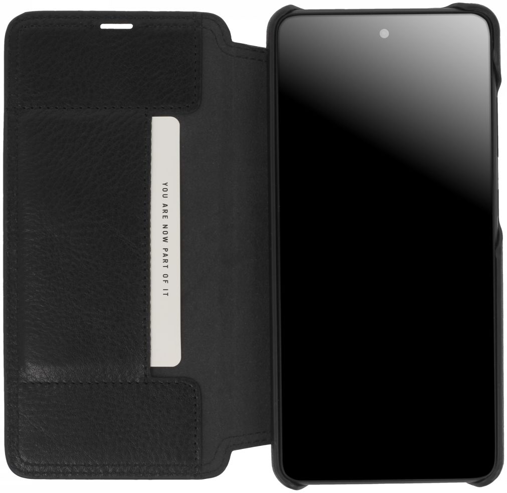 Minim Samsung Galaxy A42 Hoesje Echt Leer Book Case Zwart afbeelding 1