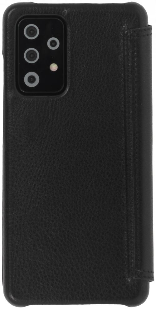 Minim Samsung Galaxy A52 / A52S Hoesje Echt Leer Book Case Zwart afbeelding 2