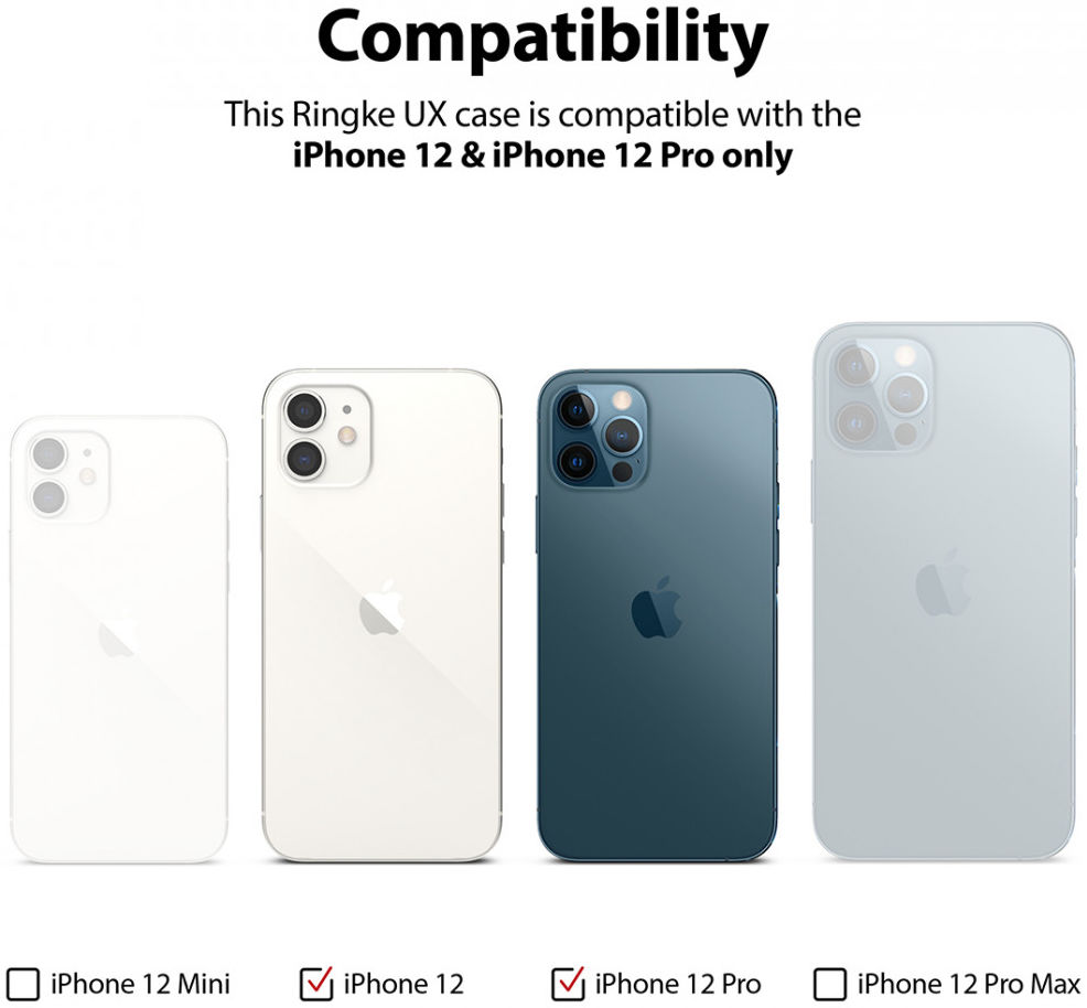 Ringke UX Apple iPhone 12 / 12 Pro Hoesje Back Cover Grijs afbeelding 8
