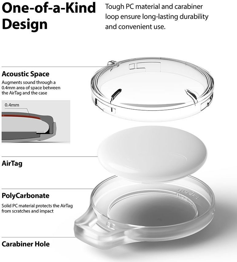 Ringke Apple AirTag Slim Sleutelhanger TPU Transparant Groen afbeelding 4