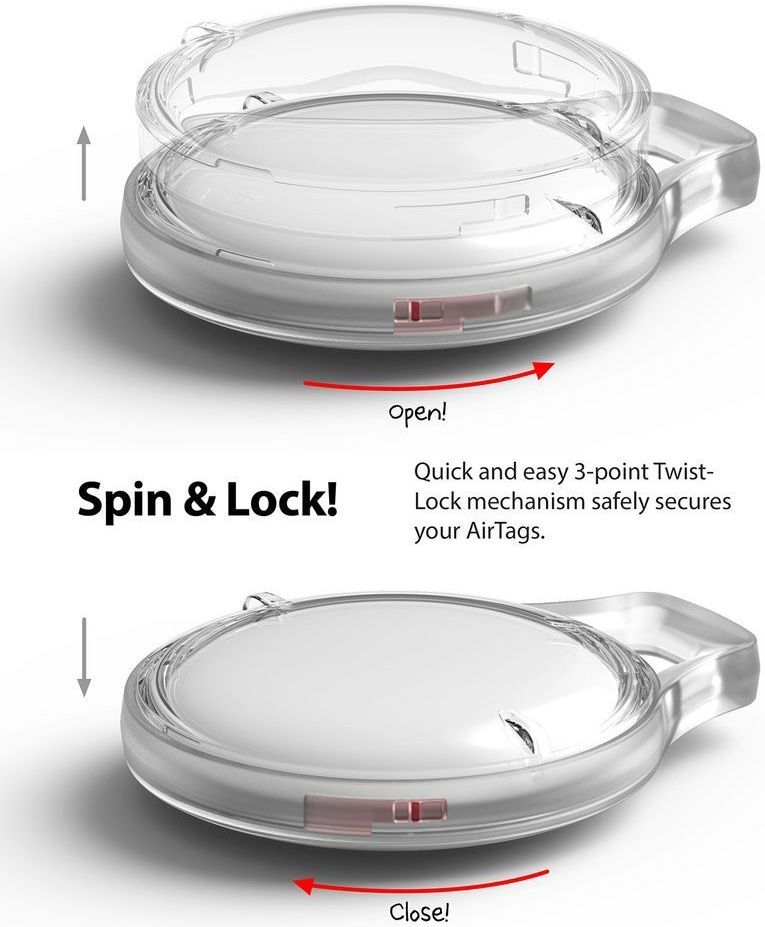Ringke Apple AirTag Slim Sleutelhanger TPU Transparant Groen afbeelding 5