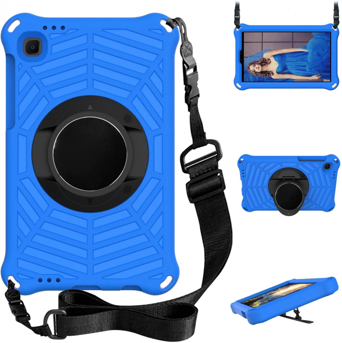 Samsung Galaxy Tab A7 Lite Hoes 360 Graden Kickstand Back Cover Blauw afbeelding 4