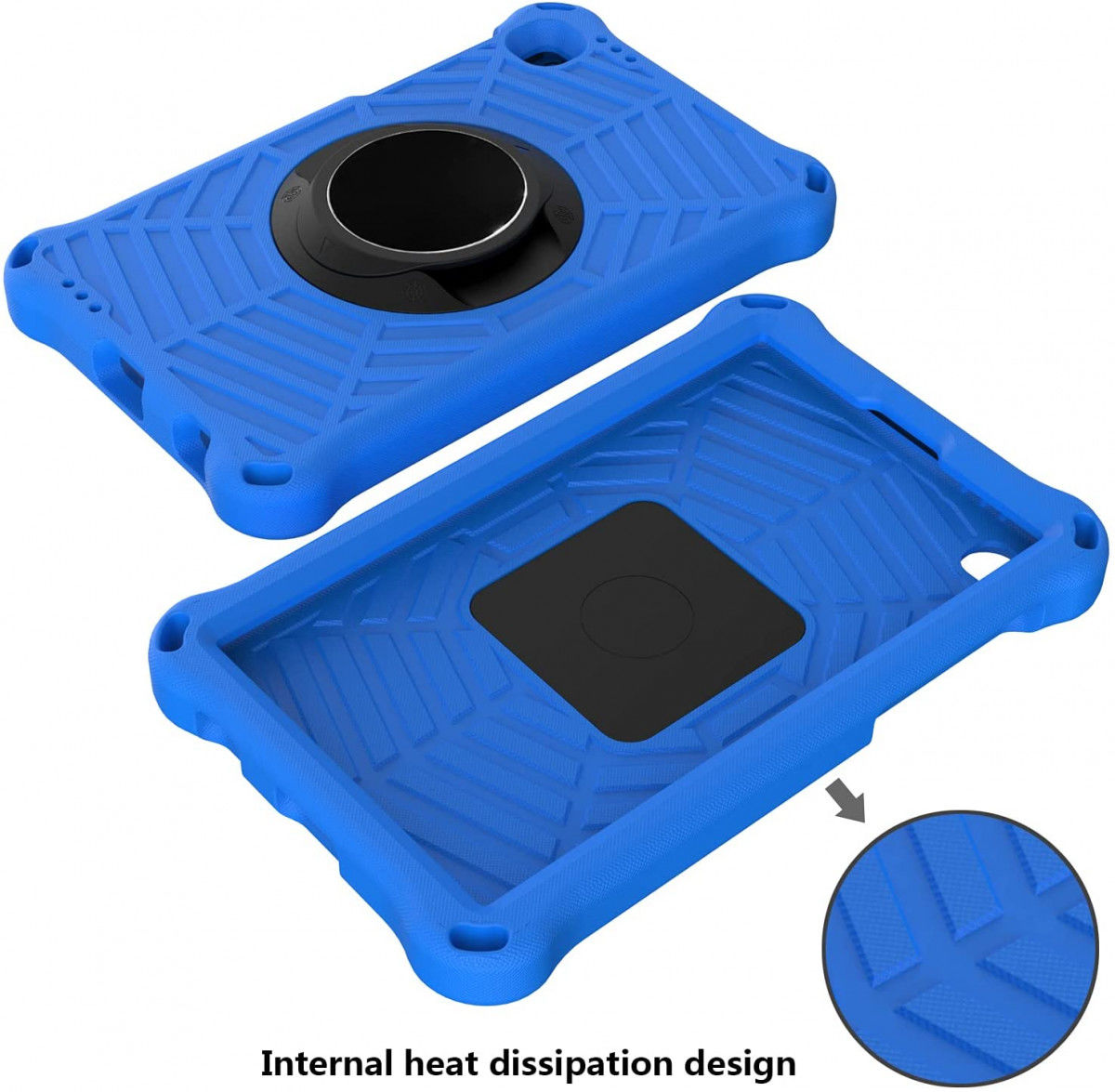 Samsung Galaxy Tab A7 Lite Hoes 360 Graden Kickstand Back Cover Blauw afbeelding 8