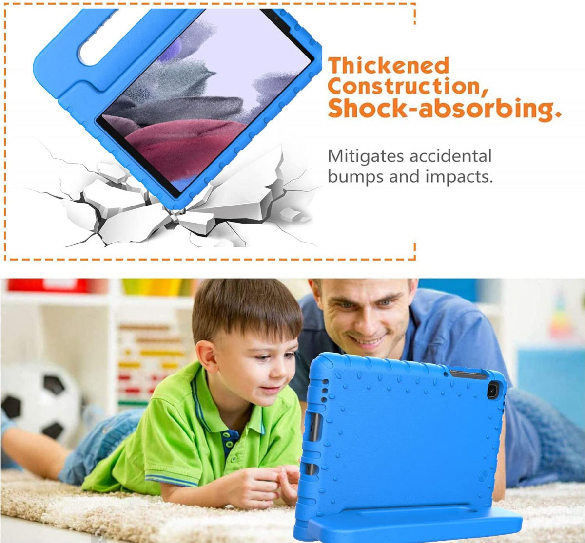 Samsung Galaxy Tab A7 Lite Kinder Tablethoes met Handvat Blauw afbeelding 6