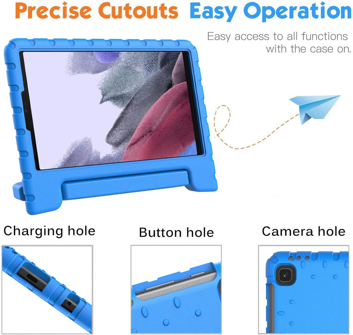 Samsung Galaxy Tab A7 Lite Kinder Tablethoes met Handvat Blauw afbeelding 7