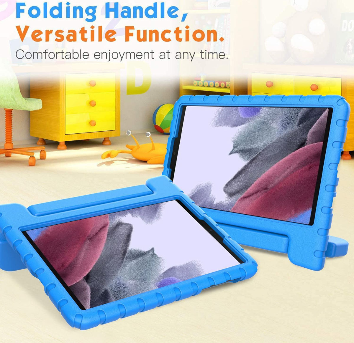 Samsung Galaxy Tab A7 Lite Kinder Tablethoes met Handvat Blauw afbeelding 8