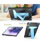 Samsung Galaxy Tab S7 FE/S7 Plus Hoes Kickstand Back Cover Zwart Blauw