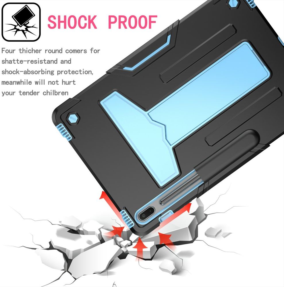 Samsung Galaxy Tab S7 FE/S7 Plus Hoes Kickstand Back Cover Zwart Blauw afbeelding 3