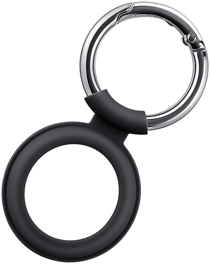 Apple AirTag Sleutelhanger Siliconen Hoes met Karabijnhaak Zwart afbeelding 1