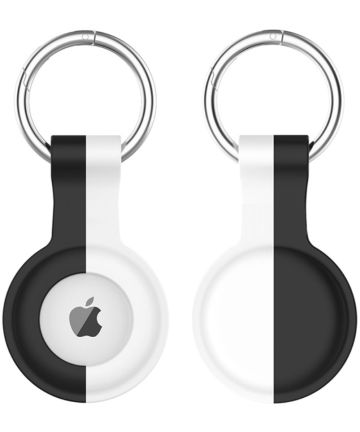 Apple AirTag Sleutelhanger Siliconen Bescherm Hoes Zwart Wit Hoesjes