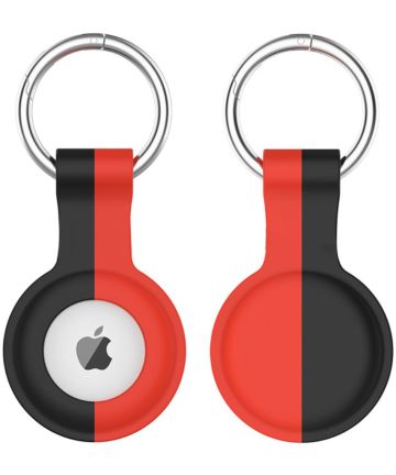 Apple AirTag Sleutelhanger Siliconen Bescherm Hoes Zwart Rood Hoesjes