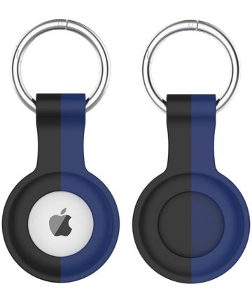 Apple AirTag Sleutelhanger Siliconen Bescherm Hoes Zwart Blauw Hoesjes