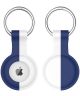Apple AirTag Sleutelhanger Siliconen Bescherm Hoes Blauw Wit
