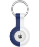Apple AirTag Sleutelhanger Siliconen Bescherm Hoes Blauw Wit