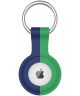 Apple AirTag Sleutelhanger Siliconen Bescherm Hoes Blauw Groen Print