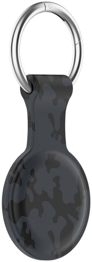 Apple AirTag Sleutelhanger Siliconen Bescherm Hoes Camo Grijs Print afbeelding 3
