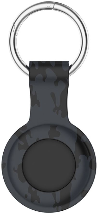 Apple AirTag Sleutelhanger Siliconen Bescherm Hoes Camo Grijs Print afbeelding 4
