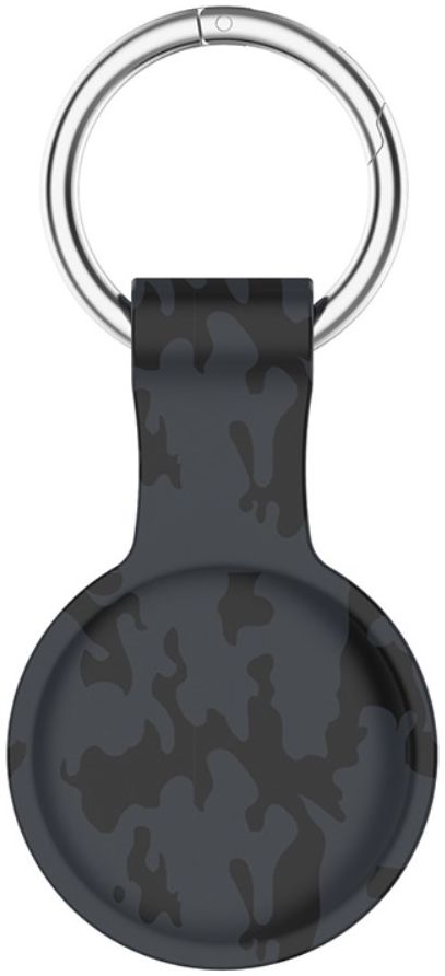 Apple AirTag Sleutelhanger Siliconen Bescherm Hoes Camo Grijs Print afbeelding 5
