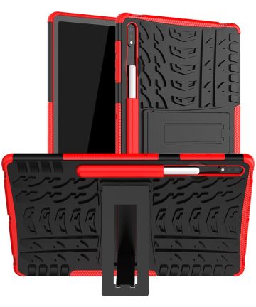 Samsung Galaxy Tab S7 FE / S7 Plus Hoes Hybride Back Cover Rood Hoesjes