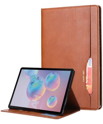 Samsung Galaxy Tab S7 FE Hoes Portemonnee Book Case Kaartsleuf Bruin Hoesjes