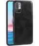 Xiaomi Redmi Note 10 5G/Poco M3 Pro Hoesje met Kunstleer Coating Zwart