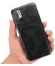 Xiaomi Redmi Note 10 5G/Poco M3 Pro Hoesje met Kunstleer Coating Zwart