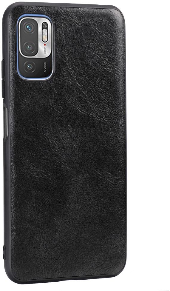 Xiaomi Redmi Note 10 5G/Poco M3 Pro Hoesje met Kunstleer Coating Zwart afbeelding 2