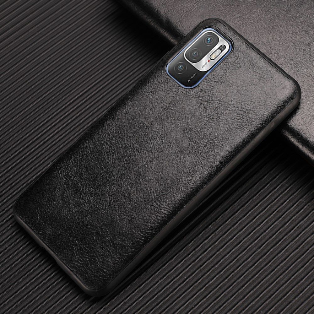 Xiaomi Redmi Note 10 5G/Poco M3 Pro Hoesje met Kunstleer Coating Zwart afbeelding 4