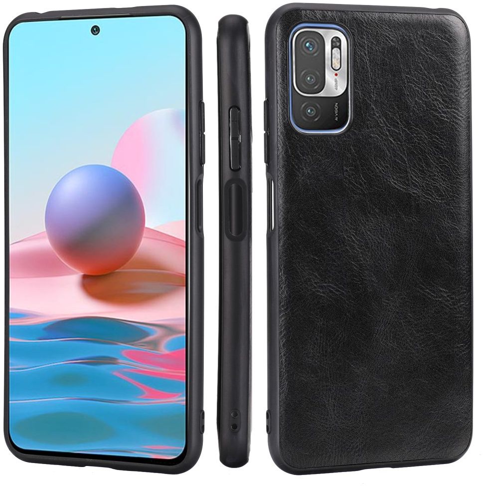 Xiaomi Redmi Note 10 5G/Poco M3 Pro Hoesje met Kunstleer Coating Zwart afbeelding 8