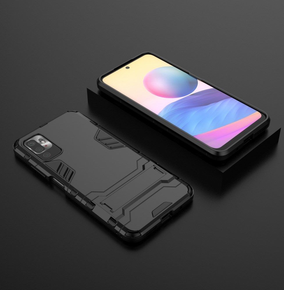 Xiaomi Redmi Note 10 5G/Poco M3 Pro Hoesje Kickstand Shock Proof Zwart afbeelding 10