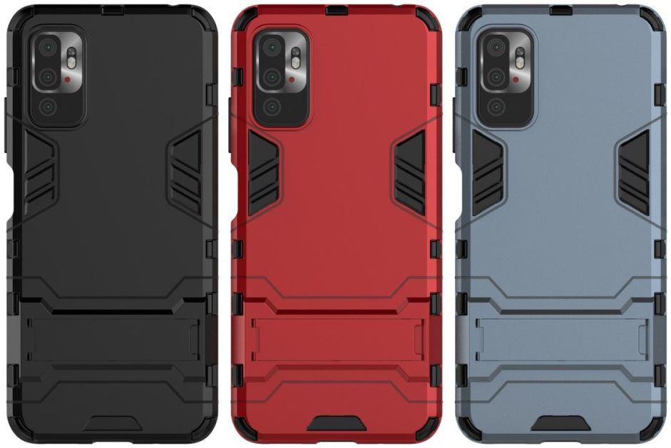 Xiaomi Redmi Note 10 5G/Poco M3 Pro Hoesje Kickstand Shock Proof Zwart afbeelding 9