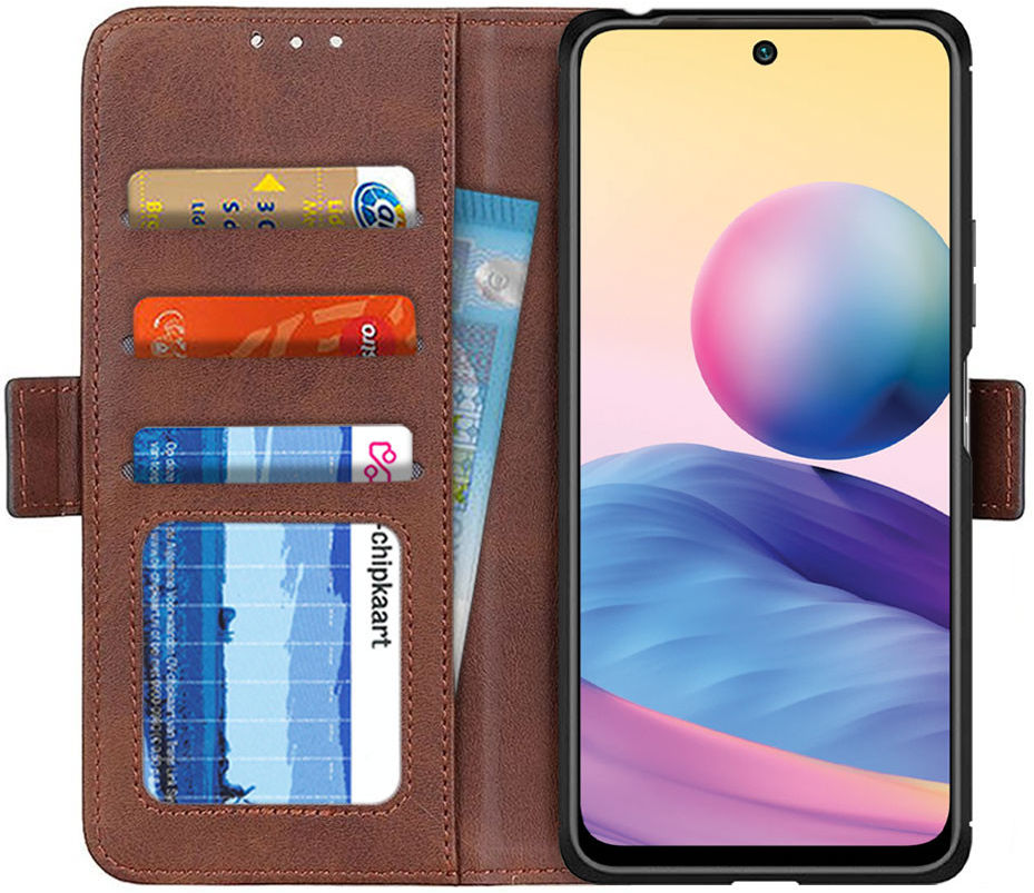Xiaomi Redmi Note 10 5G/Poco M3 Pro Hoesje Wallet Book Case Coffee afbeelding 1