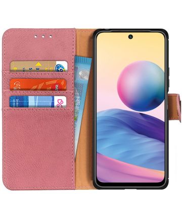 KHAZNEH Xiaomi Redmi Note 10 5G / Poco M3 Pro Hoesje Book Case Roze Hoesjes