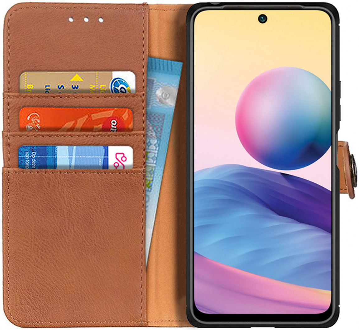 KHAZNEH Xiaomi Redmi Note 10 5G / Poco M3 Pro Hoesje Book Case Bruin afbeelding 1