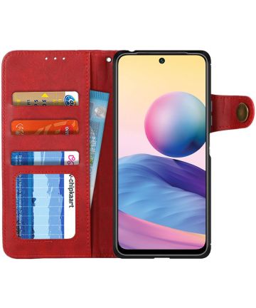 KHAZNEH Xiaomi Redmi Note 10 /Poco M3 Pro Hoesje Bookcase Wallet Rood Hoesjes