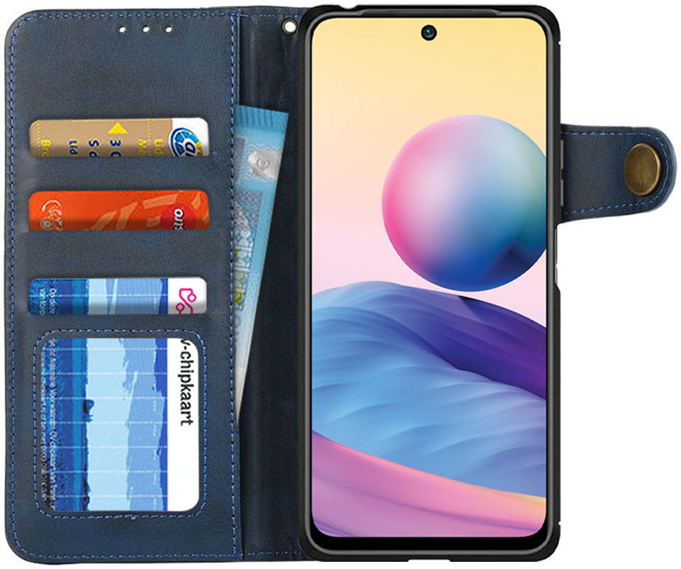 KHAZNEH Xiaomi Redmi Note 10 /Poco M3 Pro Hoesje Bookcase Wallet Blauw afbeelding 1